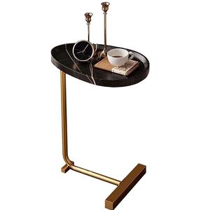 Small Minimalist Side Stool With Metal Base - Black