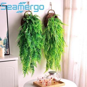 2PCS 80cm Persian Fern Leaves Vines Home Room Decor Hanging Artificial Plant Plastic Leaf Grass  Wedding party decoration