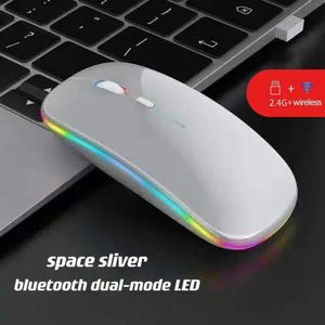 ulthra-thin dual-mode Bluetooth Wireless 2.4G Mouse Rechargeable Silent-star sliver 