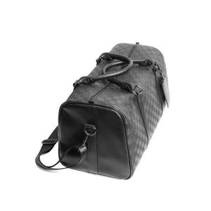 BLACK DUFFEL BAGS - Quality Lightweight Large Capacity Travel Bag - Leather Patterned Duffel Luggage Hiking Bag, OXFORD STRONG LEATHER DUFFEL TRAVEL BAGS GARMENT GYM LUXURY CLOTHE TRAVEL PACKING BAG FOR MEN/WOMEN