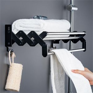 Bathroom Towel Rack, Stainless Steel Storage Rack - Black