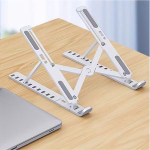 Adjustable Laptop Stand – Portable Folding Cooling Base, Ergonomic ABS Bracket with 10 Levels for Notebook & Tablet