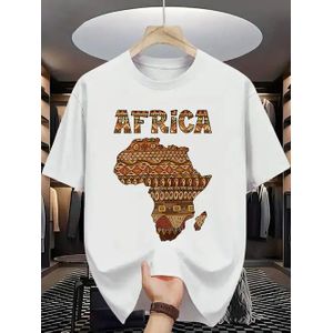 Quality unisex white tshirt with Africa map