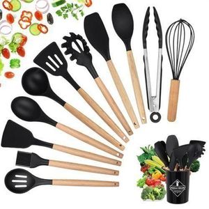 DRASURE 11Pcs/Set Silicone Cooking Utensils Spoons Non-stick