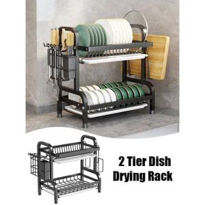 Plates Rack Dish (2 Layer Dish Rack) Xl 