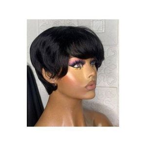 Pixie Cut Natural Color Short Bob Straight  Wig