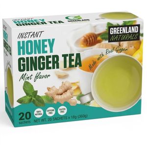 Genera GREENLAND Naturals Instant Honey Ginger Tea with Mint Flavor (20 Sachets)