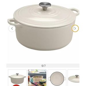 Habitat 5.3 Litre Cast Iron Casserole Dish - Cream