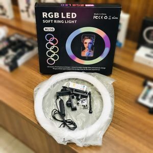 SML 14Inch RGB Ring Light Kit – Multi Color LED Selfie Light with Tripod & Phone Holder