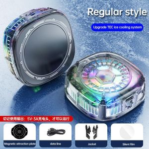 Original Mobile Phone Semi conductor Cooling Ice AC Fan Radiator - Back Clip and magnet plug to light Game Cooler with RGB Colorful & Temperature Display for IOS, Android - COD, PUGB Cool Heat Sink