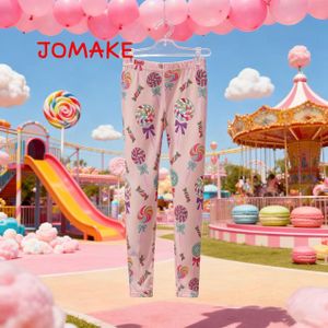 JOMAKE Girls' leggings, ages 2-9, breathable, lollipop pattern, with elasticated waistband