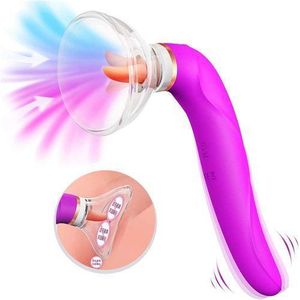 Dildo Anal Clitoral Vibrator Large  Realistic Stimulation Penis 2 in 1 Women Tongue Telescoping Heated Sex Toys
