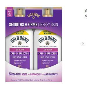 Gold Bond  Age Renew Crepe Corrector Hand Moisturizer, Body Lotion, and Face Cream for Tighter Skin, 14 oz x 2