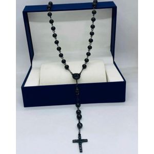 Black Quality Rosary Stainless Steel Necklace Jewelry for Men, Women