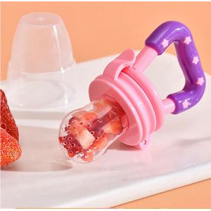 Baby Fruit Feeder Pacifier, Silicone Food Teething Feeder with Handle, BPA-Free Fresh Food Nibbler for Infants
