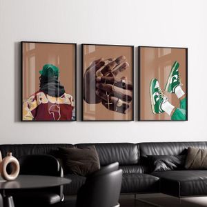 HD 3in1 abstracts well artwork canvas framed with glass 