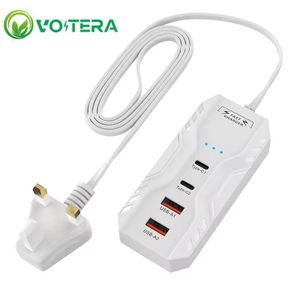 VoltEra PD Type-C Fast Charging Wall Charger, Multi-Port USB Hub Adapter, European and American Standard Plugs, 4 Ports, 60W, Compatible with iPhone, Samsung, and Xiaomi.