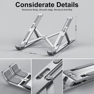 Adjustable Aluminum Laptop Stand – 6 Level Foldable Ergonomic Laptop & Tablet Holder