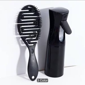 spray bottle and wig brush