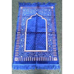 Gear Medium size soft velvet Muslim Prayer Mat- patterned blue