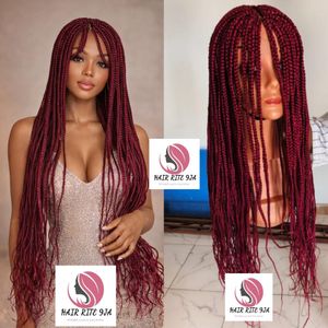 18 Inches Burgundy Stylish Braid Wig