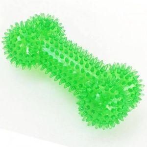 Squeaky Spiked Bone Pet Puppy Dog Toy(green)