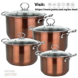 SQ Professional Gems Stainless Steel Stockpot Set With Lids 4pc