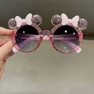 Cute Bow Cartoon Kids Sunglasses with Case (Pink)