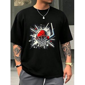Basketball Slam Graphic Oversized T-Shirt XL