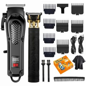 Rechargeable Electric Hair Clipper Set – LCD Display – Professional Electric Hair Clipper – All-Steel Blades, Prevents Scalp Damage – High Power, Low Noise – 180-Minute Long Battery Life – USB Plug and Play