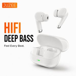 JUZEE In-Ear Wireless Earbuds Bluetooth 5.4, Hi-Fi Music Earphones with Touch Control, IPX5 Waterproof, Long Battery Life - White