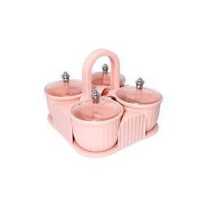 portable 4-compartment spice and condiment organizer set 