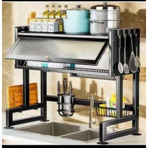 Multi-Functional Kitchen Storage Rack with Dish Rack, Utensil Holder & Spice Shelf