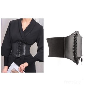 Queen Bee Wide Cummerbunds Corset PU Leather Belt Elastic