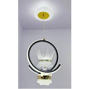 Crown chandelier Crystal LED Chandelier - Modern Ring Pendant Ceiling Light for Living Room, Bedroom, Dining & Hotel