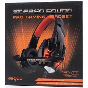 G9000 Stereo Gaming Headset for PS4, PC, Xbox One, Noise Cancelling Over-Ear Headphones with Mic, LED Light, 3.5mm Audio Jack