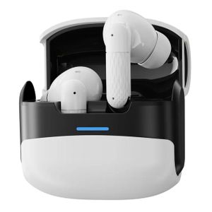 Wireless Bluetooth Earbuds with Intelligent Noise Reduction – 3D Panoramic Space Surround Sound, Heavy Bass Double Dome Horn In-Ear Earphones with Ultra Long Battery Life & Charging Case - White