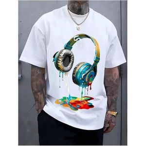 Quality unisex white tshirt with the head set
