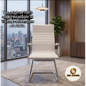 Apex White Ribbed Executive Cantilever Visitor Chair – Polished Chrome Frame