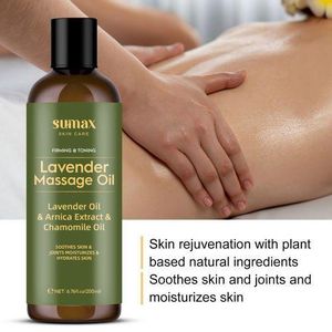 SUMAX Best massage oilAromatherapy Lavender Massage Oil – Calming & Sensual Couples Body Oil for Muscle Relaxation & Stress Relief – 200ml Natural Soothing Body Oil,sleep aid body oil,skin moisturiser oil,romantic massage oil 