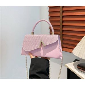 Luxurious & Durable Pink Glitter Mini Handbag for Elegant Ladies / Women