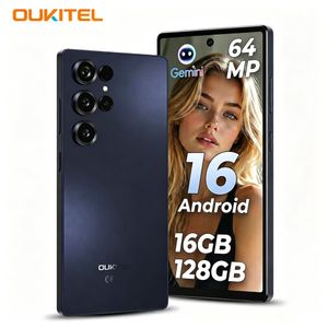 OUKITEL C66 Smartphone Android 16, 6.73"HD+ 120Hz,4GB(Up to 16GB) RAM/128GB ROM, 64MP AI Camera, Gemini AI, 5000mAh Battery Phone with 18W Fast Charging, Bluetooth 5.2, 4G Dual SIM Mobile Phones, Fingerprint/Face ID/NFC/GPS,Free Case Included-Midnight Black