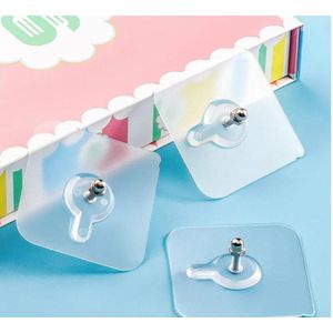 Screw type Wall Hooks -  Sticker Punch-free Wall Hooks - Waterproof, Oilproof, Transparent, Seamless, Self Adhesive, Suitable For Bathroom And Kitchen Frame Hanger