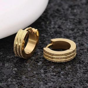 Men's Luxury Gold Frost Hoop earrings 