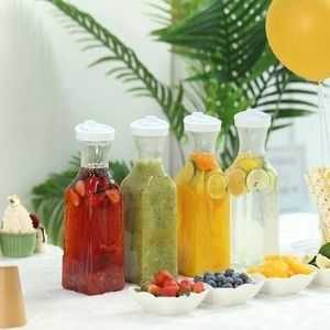 2pcs acrylic milk/juice/ water fridge storage bottle