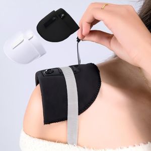 One pair of black and one pair of white of 0.6-inch thick women's shoulder pads with anti-slip pads designed for easy one-handed fastening. Suitable for women's clothing, they feature a breathable design for comfort and durability.