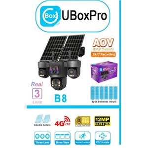 Smart Ai AOV Ubox 3Lense CCTV Camera 4g Network with Double Parnel