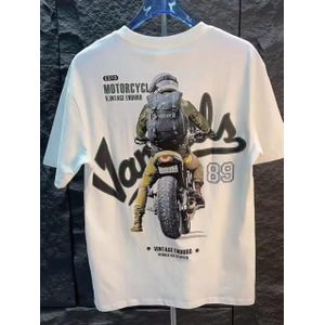 Vintage Enduro Rider Graphic T-Shirt XL WHITE