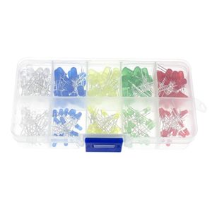 100pcs(5 Colors x 20pcs) 5mm 3mm LED Light Emitting Diode Round Assorted Color White/Red/Yellow/Green/Blue Kit Box New,Default NO5243