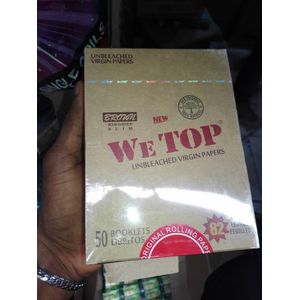 WE TOP  Brown King Size Slim Unbleached Virgin Rolling Papers – 50 Booklets (8 2 Leaves Each) Smoke paper Rizla